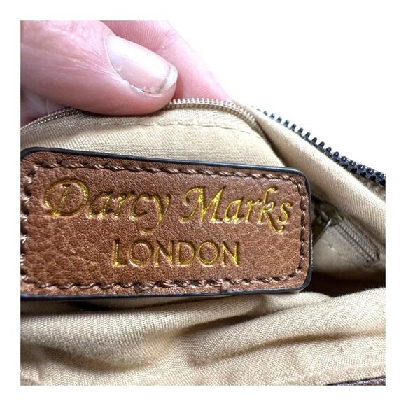 Darcy Marks London Floral Embossed Brown Leather Crossbody Bag Adjustable READ - Picture 8 of 12